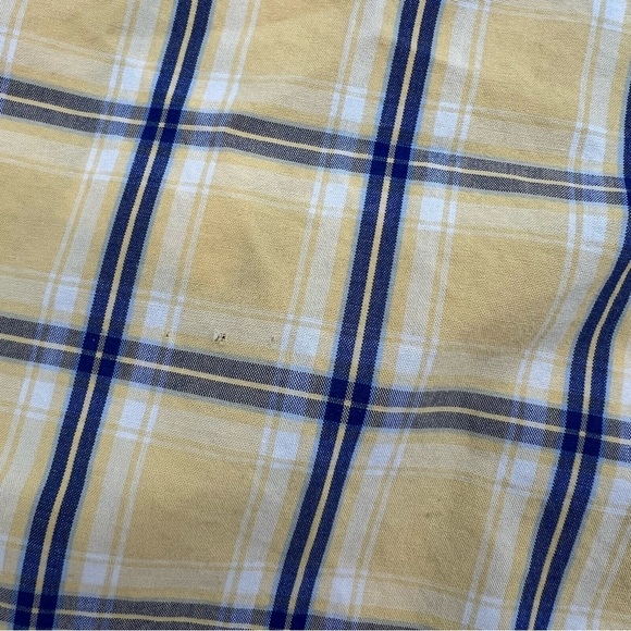 Vintage Y2K Tommy Hilfiger XL Yellow Plaid Shirt Crest Logo Streetwear 90s - Picture 7 of 11